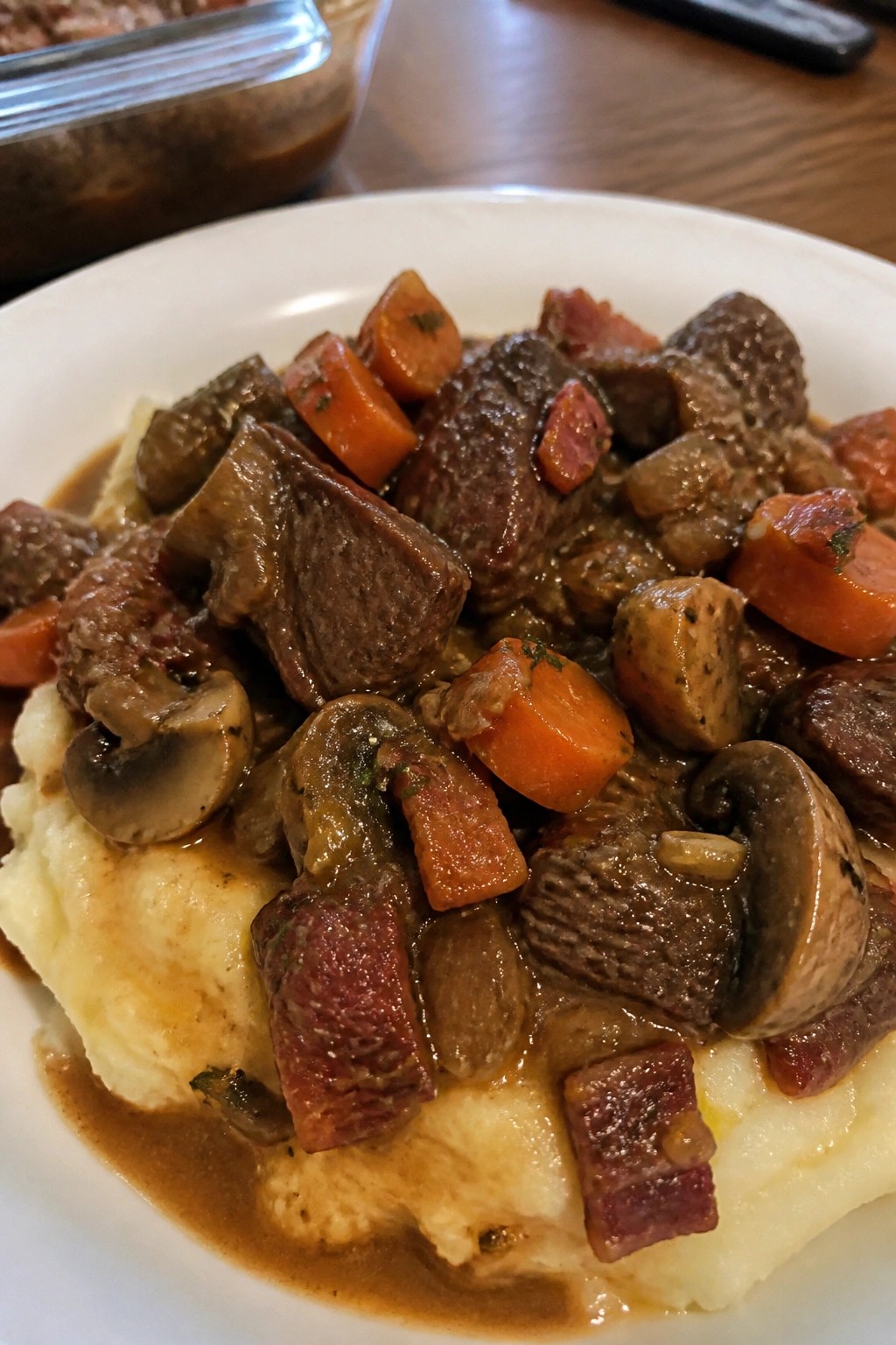 Slow Cooker Beef Bourguignon with Buttery Mashed Potatoes