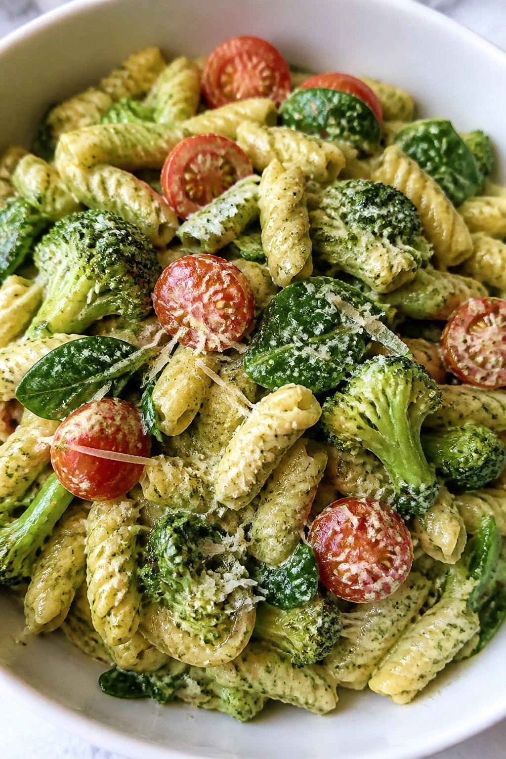 Easy Creamy Pesto Vegetable Pasta