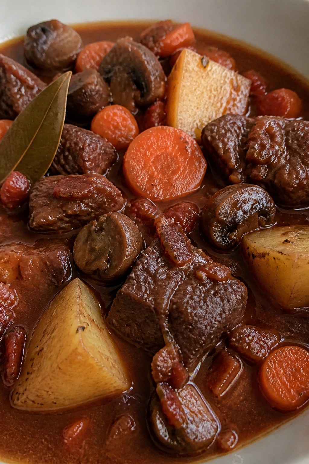 Red Wine Beef Bourguignon-Style Potato Stew