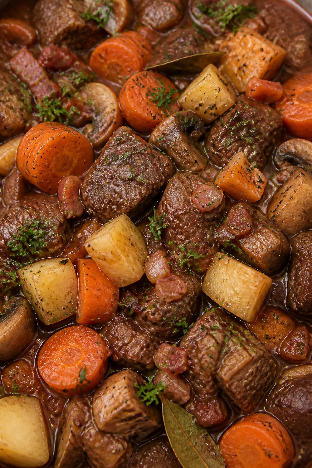 French Beef Bourguignon with Root Vegetables