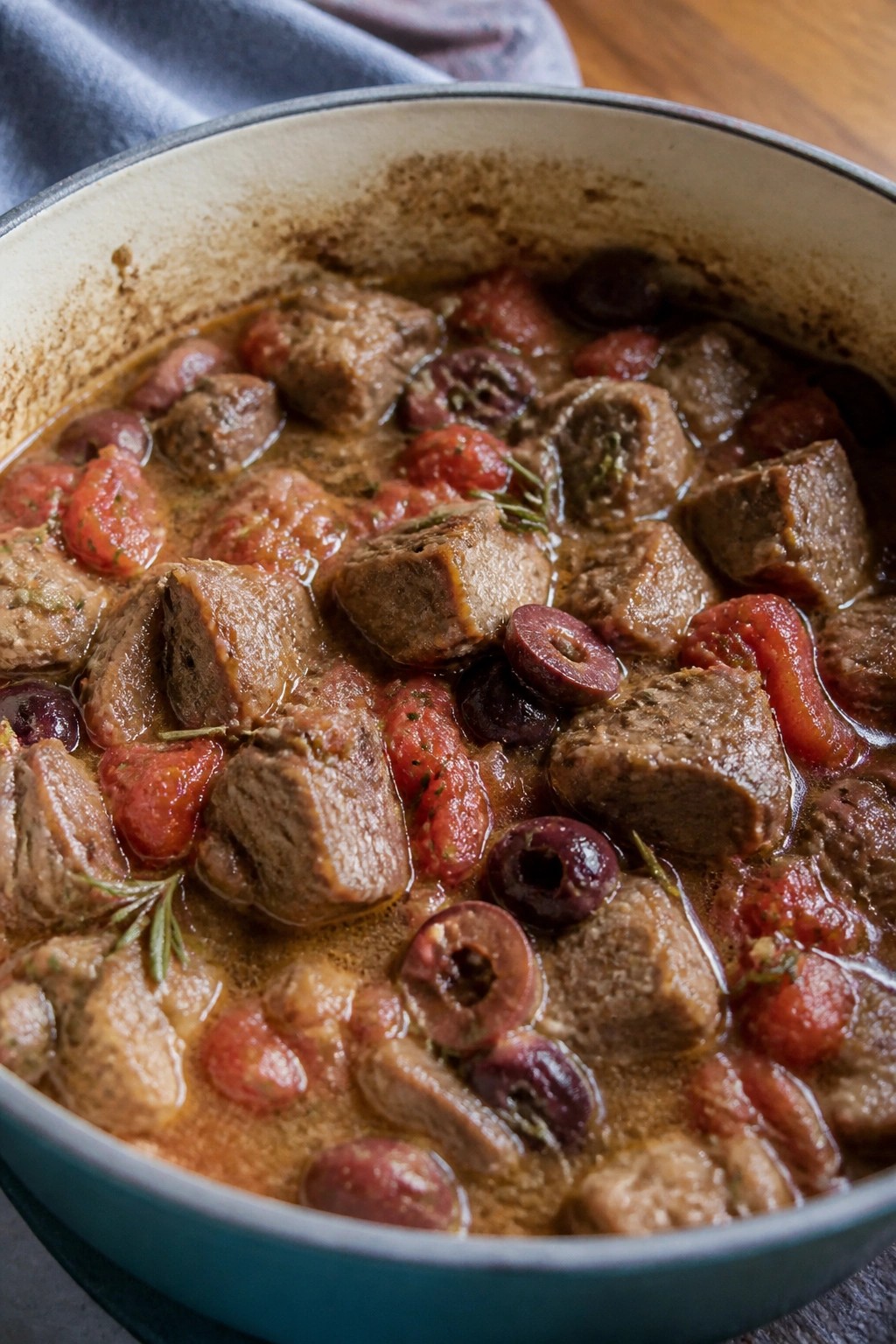 Mediterranean Lamb Stew with Olives, Tomatoes, and Herbs