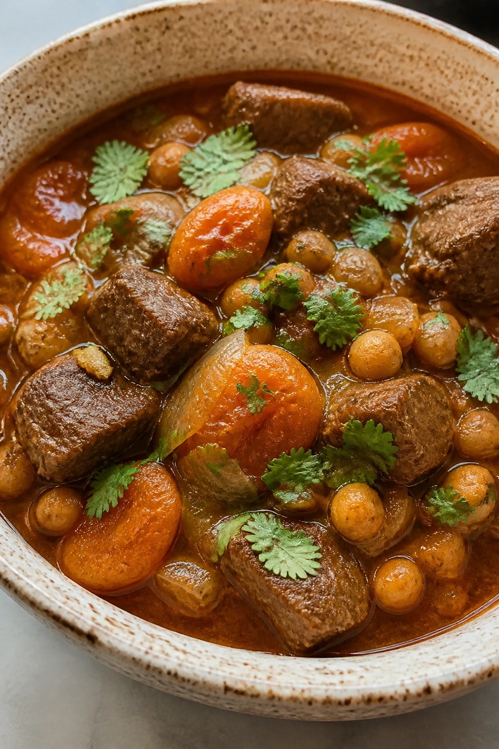 Moroccan Spiced Lamb Stew with Apricots and Chickpeas