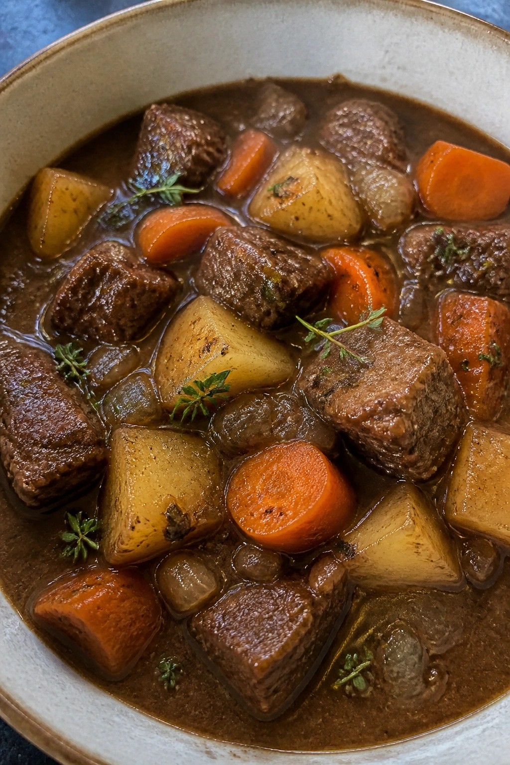 Guinness Beef Irish Stew with Potatoes and Thyme