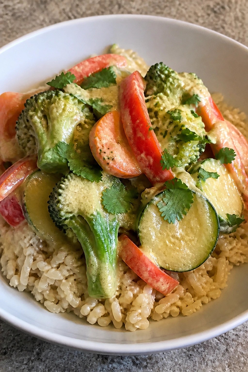 Thai Coconut Vegetable Curry with Brown Rice