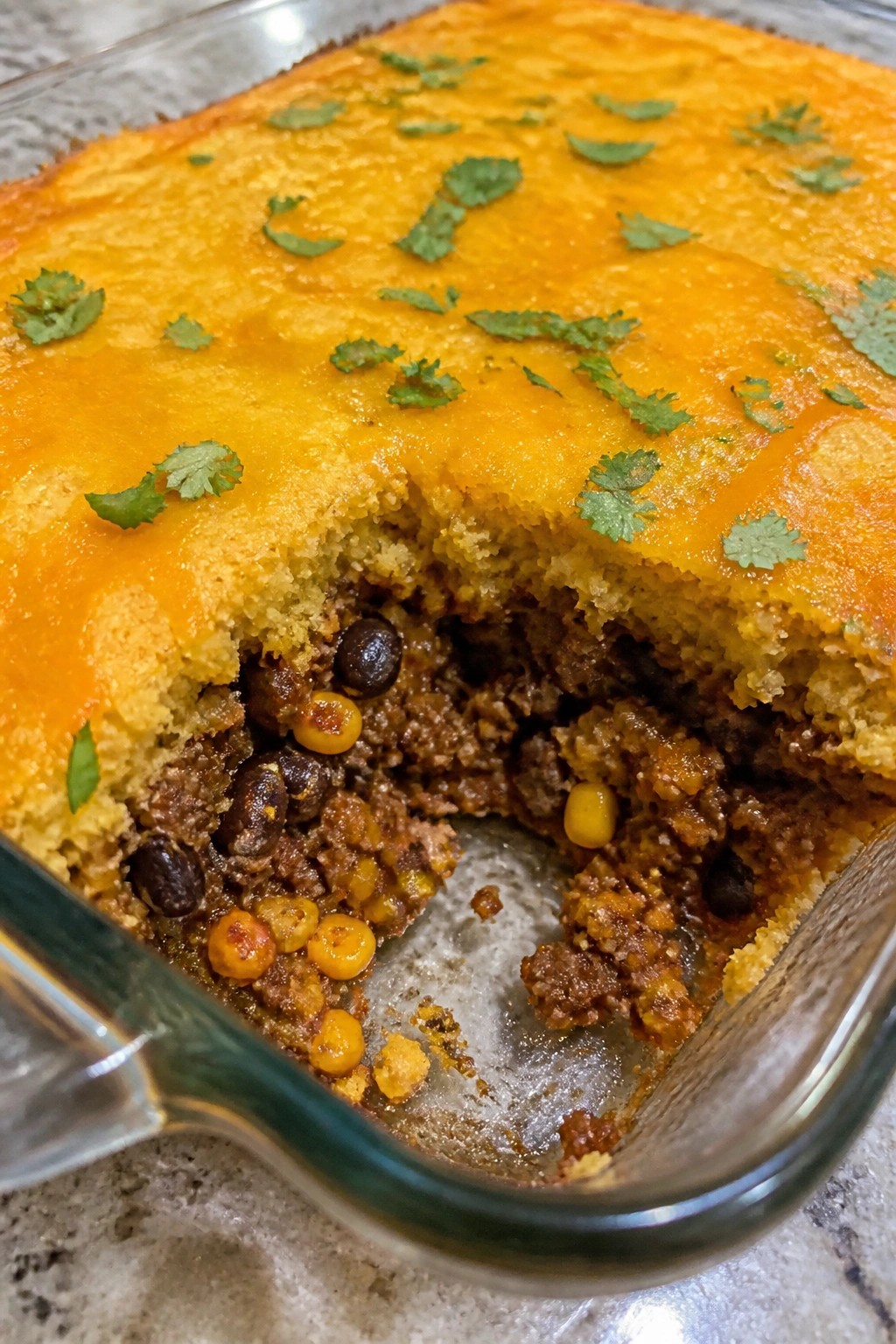 Beef Taco Cornbread Casserole