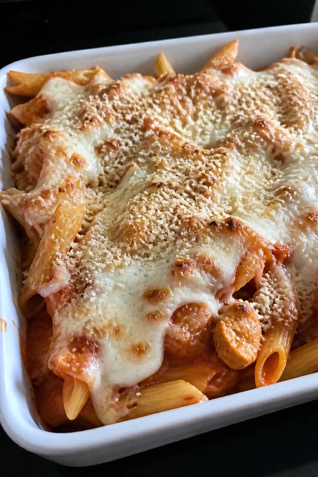 Chicken Parmesan Mozzarella Pasta Casserole