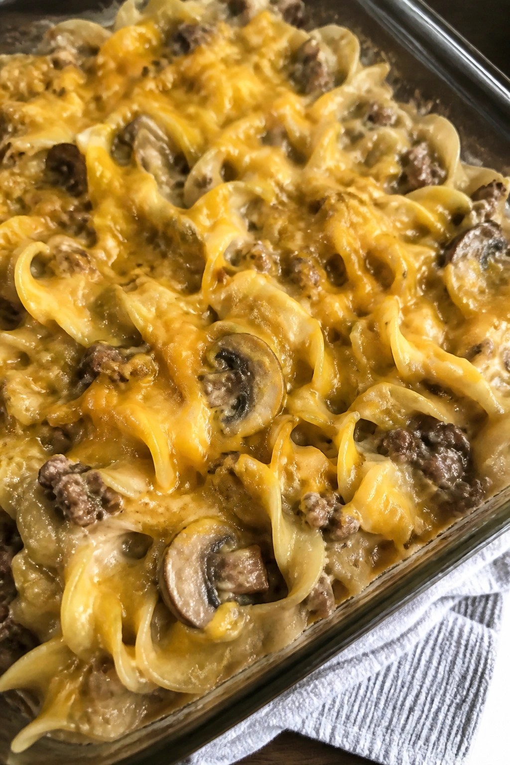 Ground Beef Stroganoff Egg Noodle Casserole