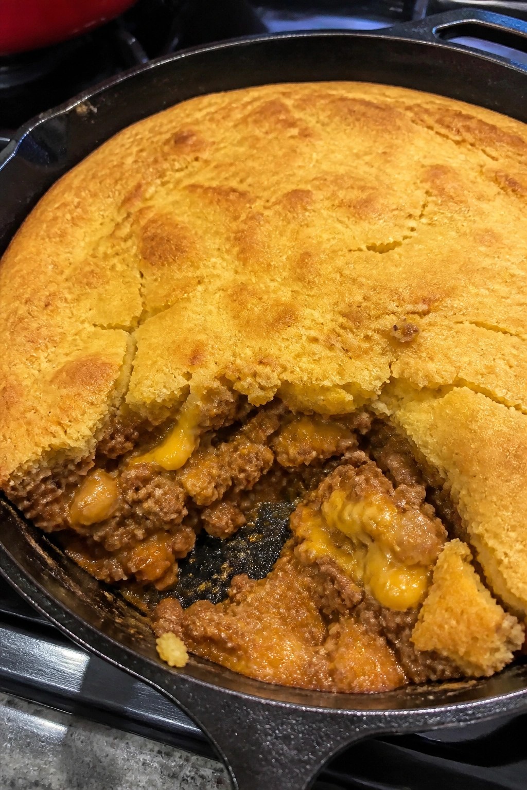 Sloppy Joe Cornbread Skillet Casserole