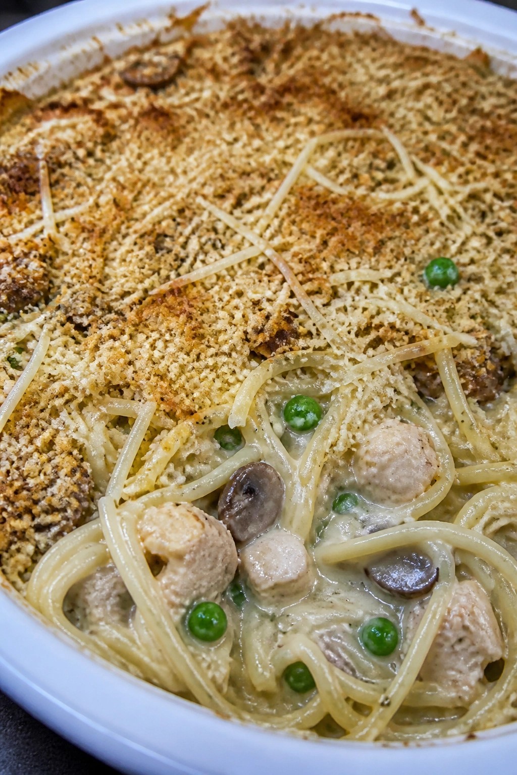 Turkey Tetrazzini Noodle Casserole