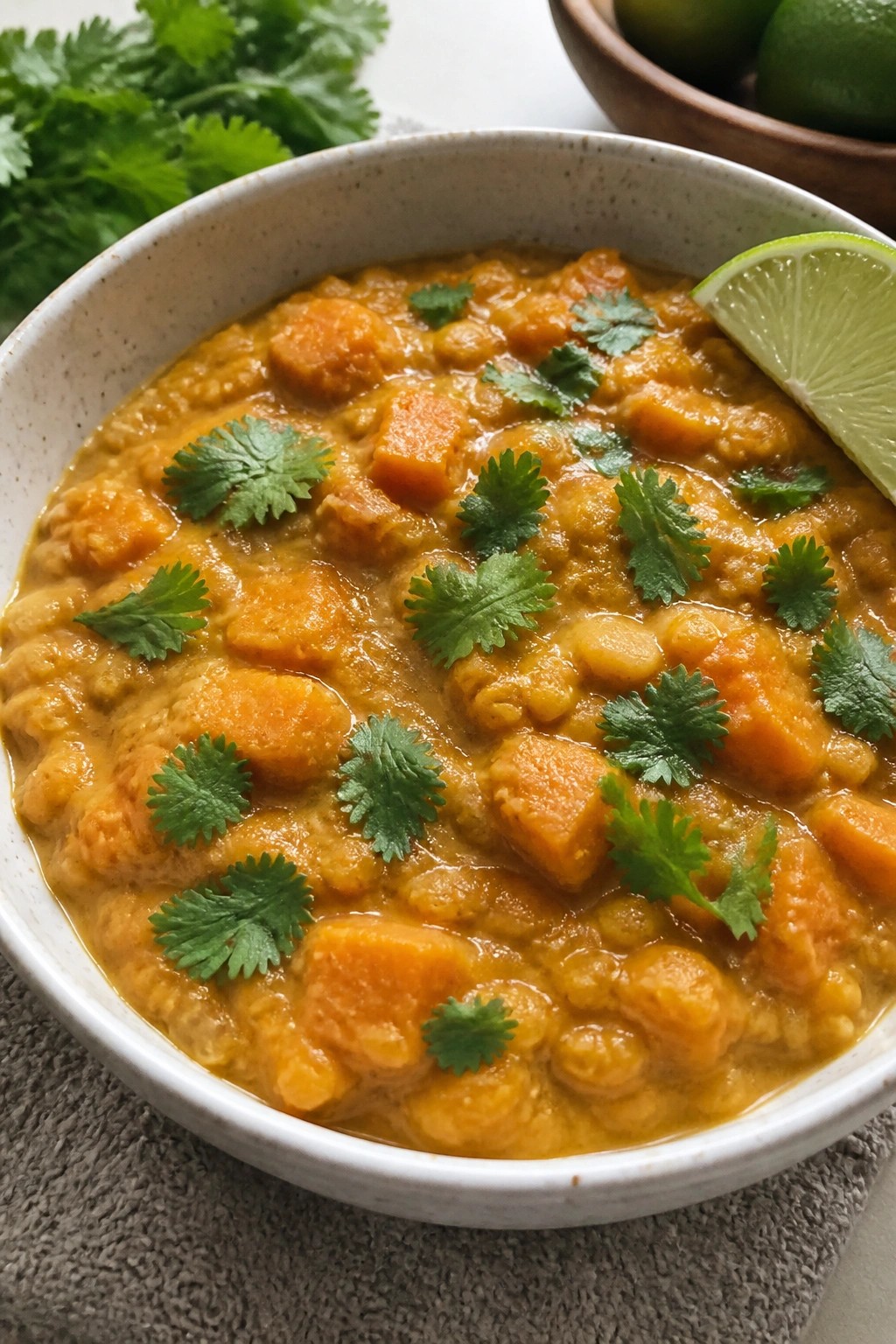 Sweet Potato Red Lentil Dal Soup