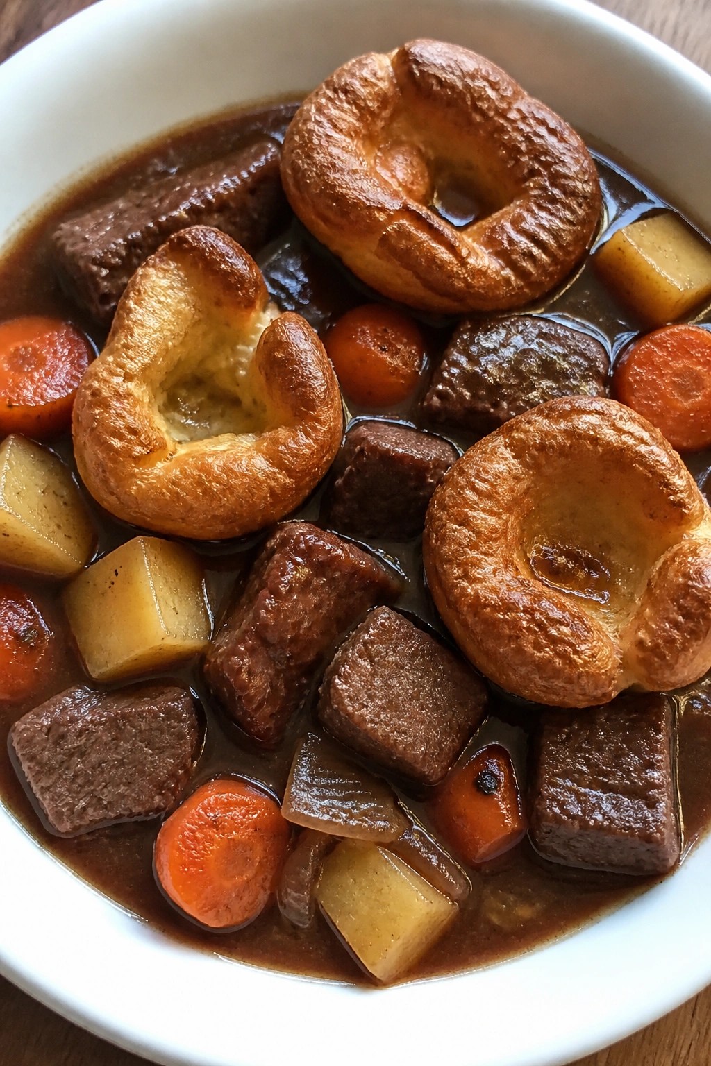 Pub-Style Guinness Beef Stew with Yorkshire Pudding Topping