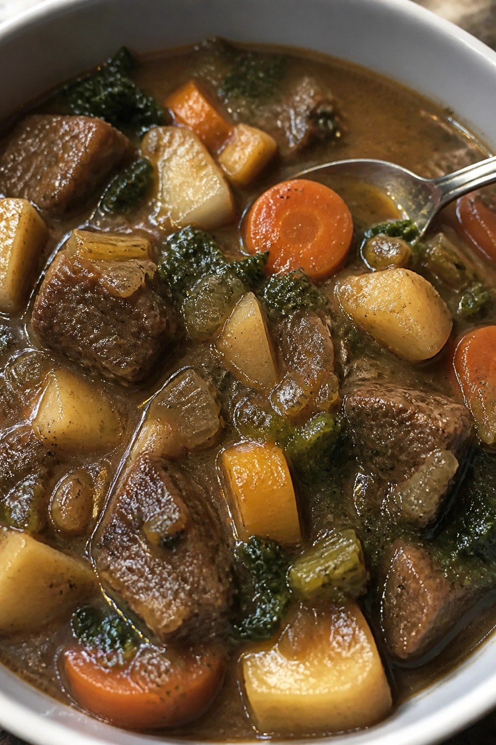 Spiced Guinness Beef Stew with Root Vegetables and Kale