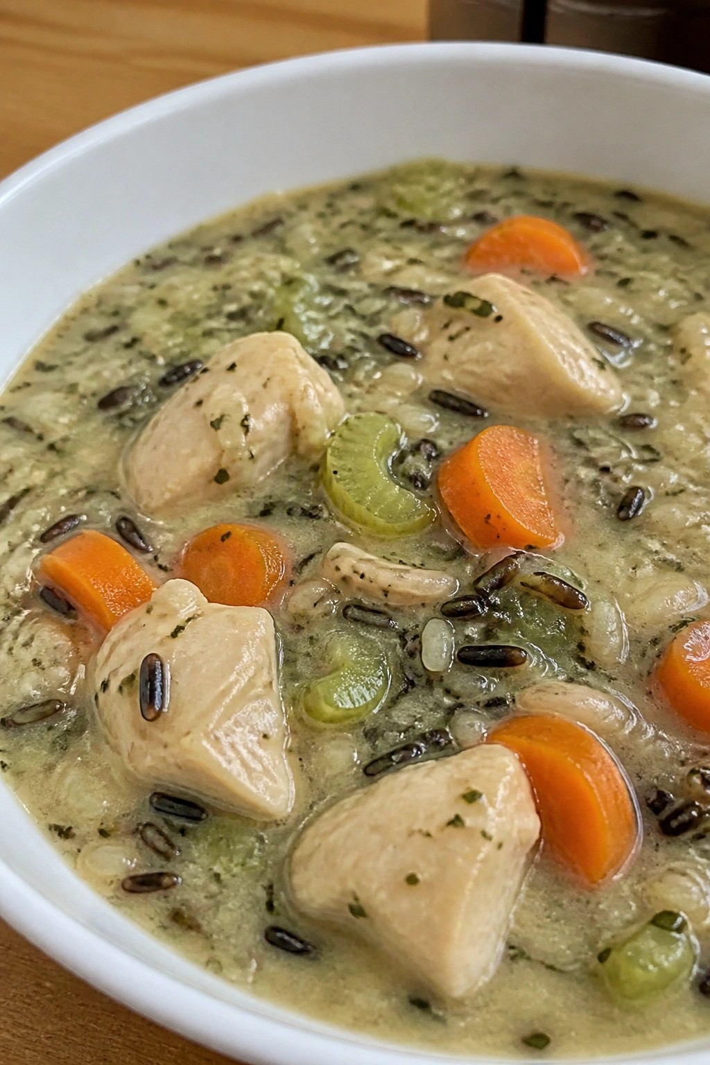 Chicken and Wild Rice Stew with Creamy Broth