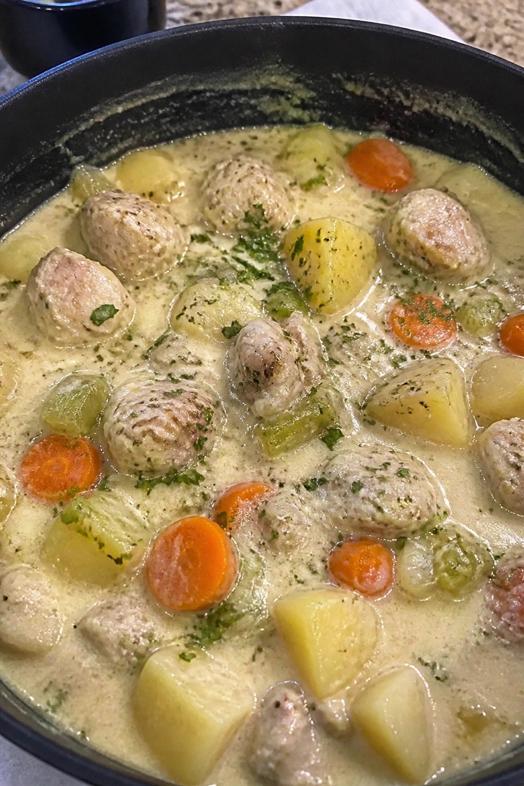 Garlic Parmesan Chicken Stew with Yukon Potatoes