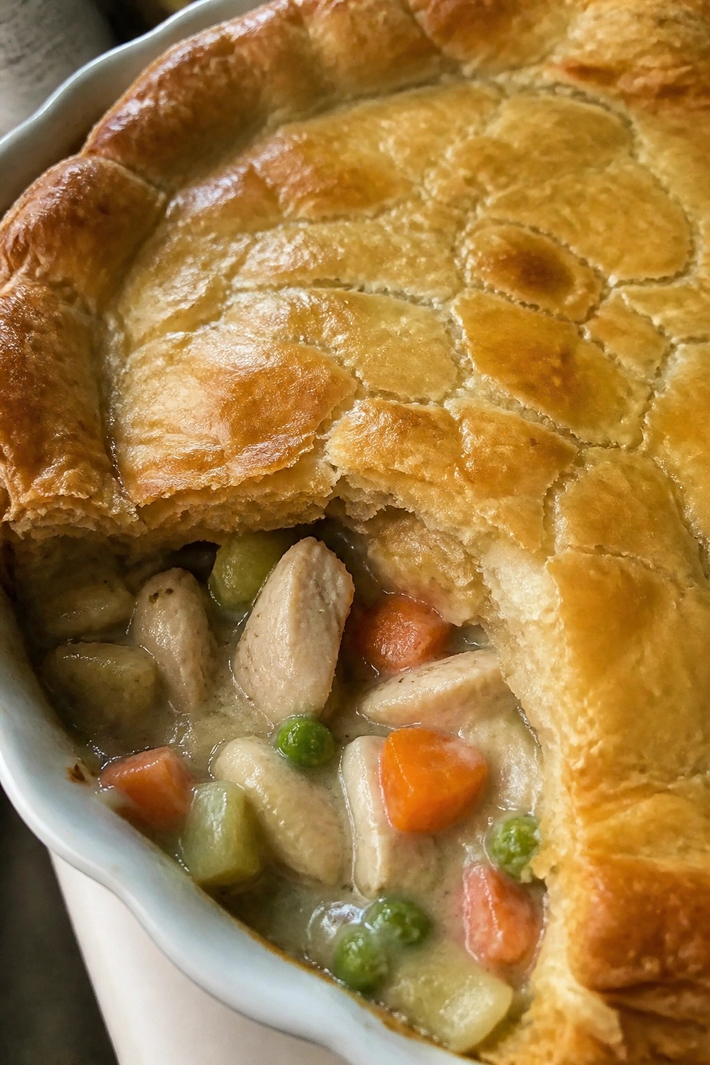 Chicken Pot Pie with Flaky Pastry Crust