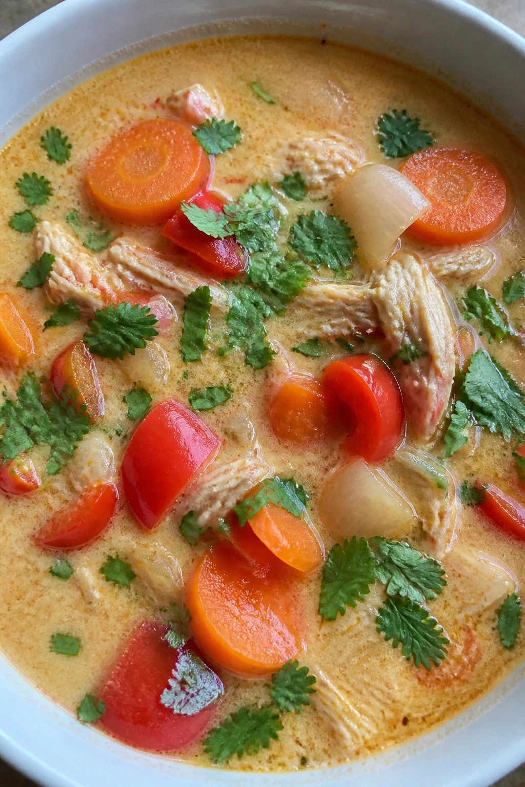 Thai Coconut Curry Chicken Soup