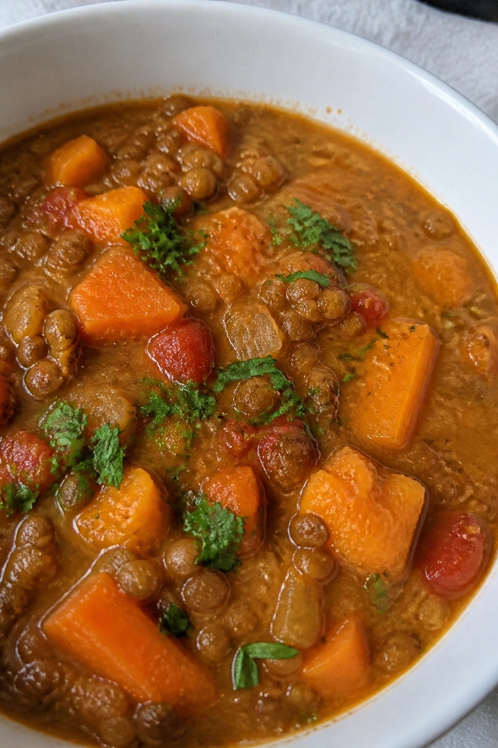 Vegetarian Lentil and Sweet Potato Soup