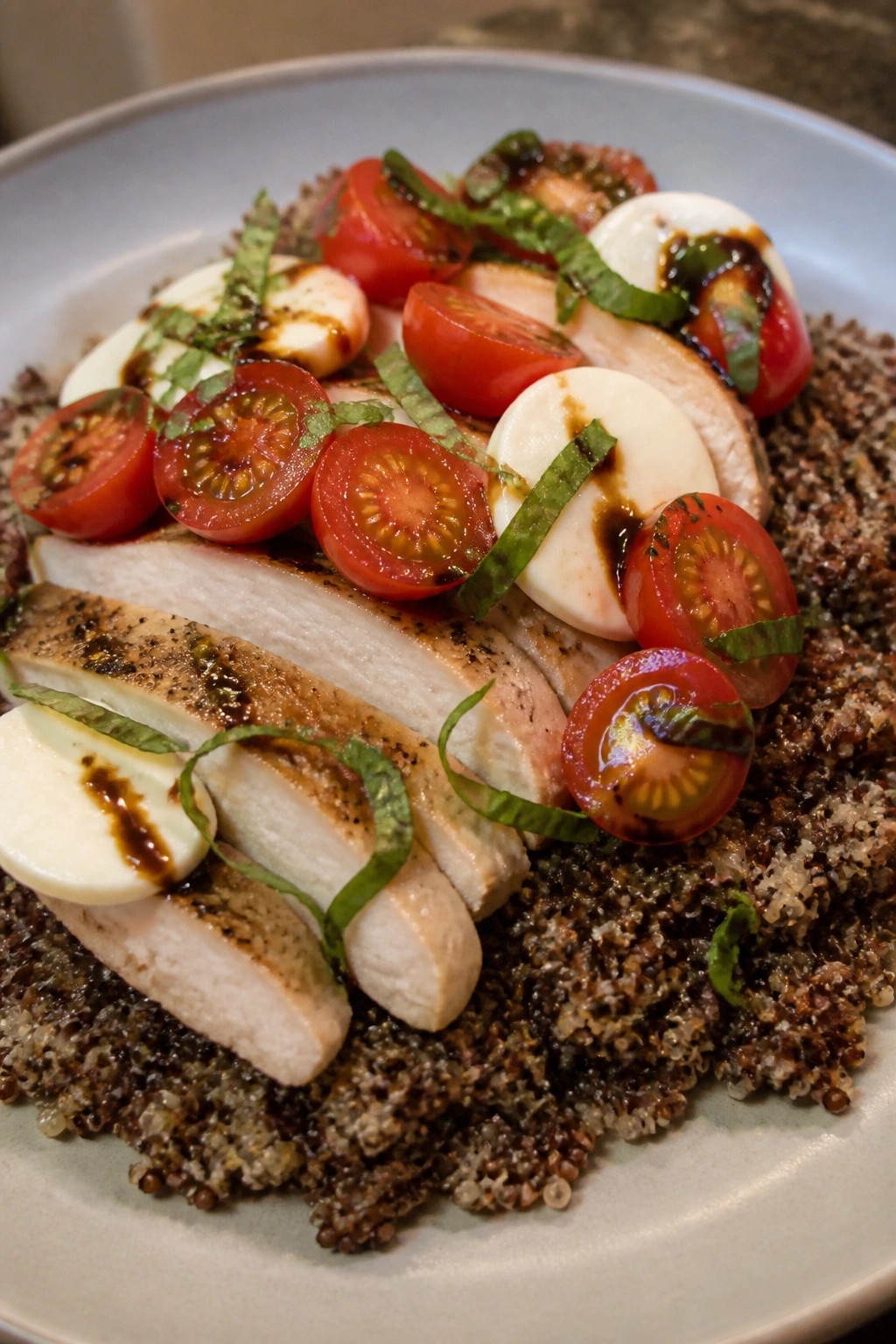 Caprese Chicken with Balsamic Quinoa