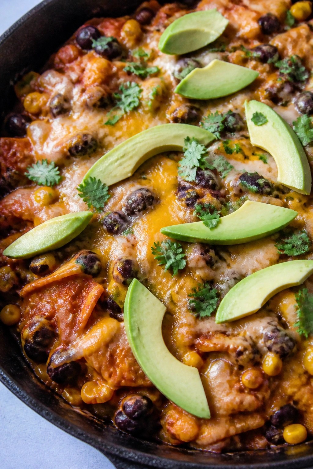 Vegetarian Black Bean Enchilada Skillet