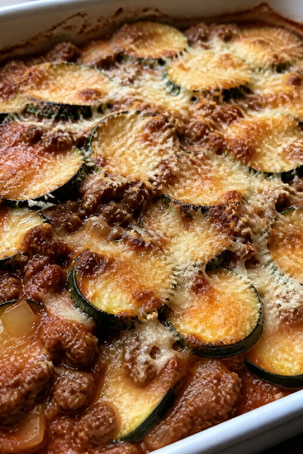 Beef and Zucchini Parmesan Casserole