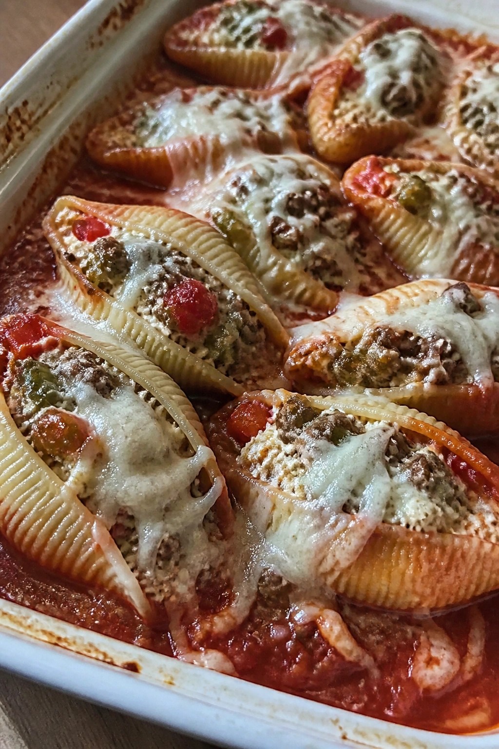 Italian Beef and Pepper Stuffed Shells