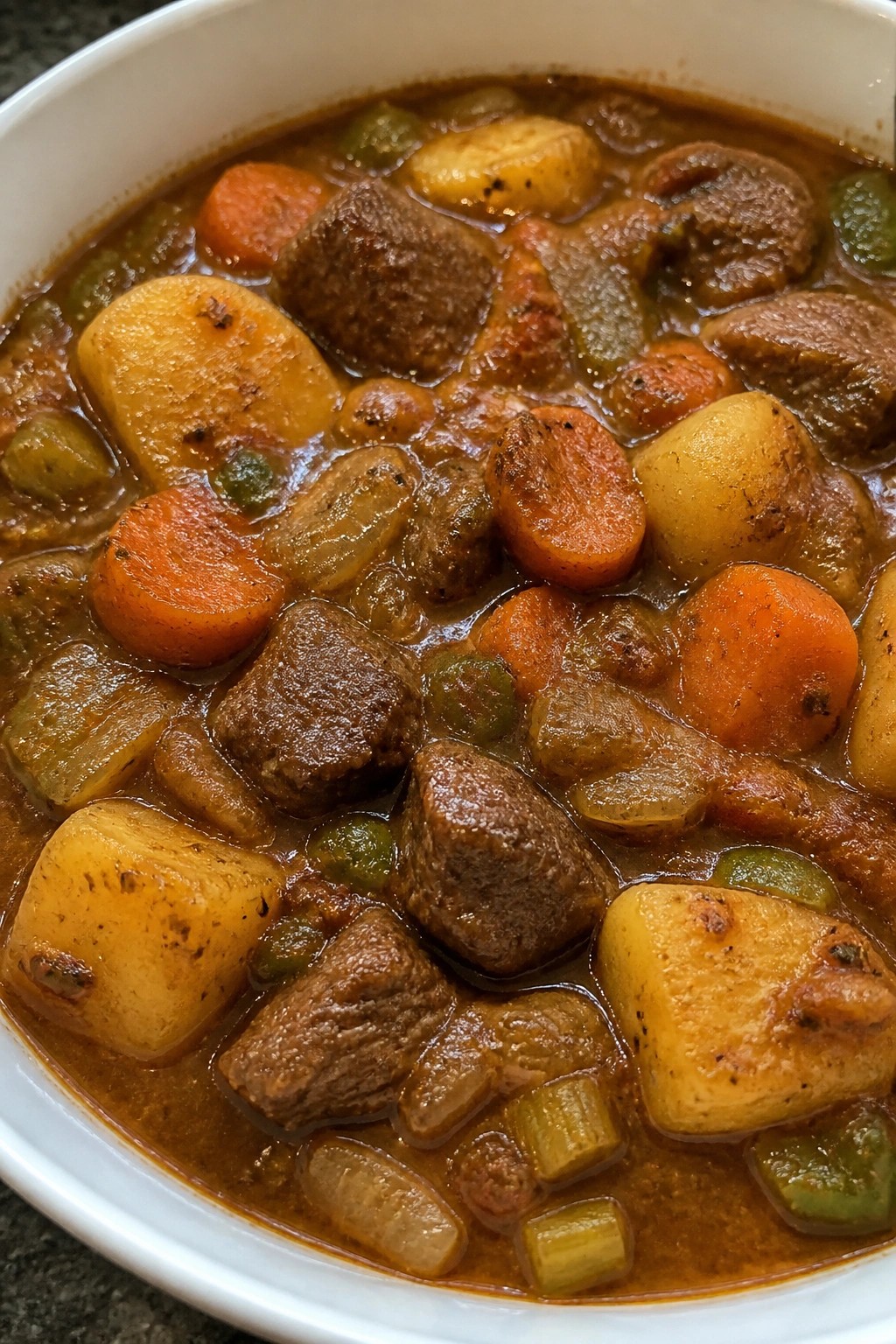 Creole Spiced Beef Stew with Potatoes and Carrots