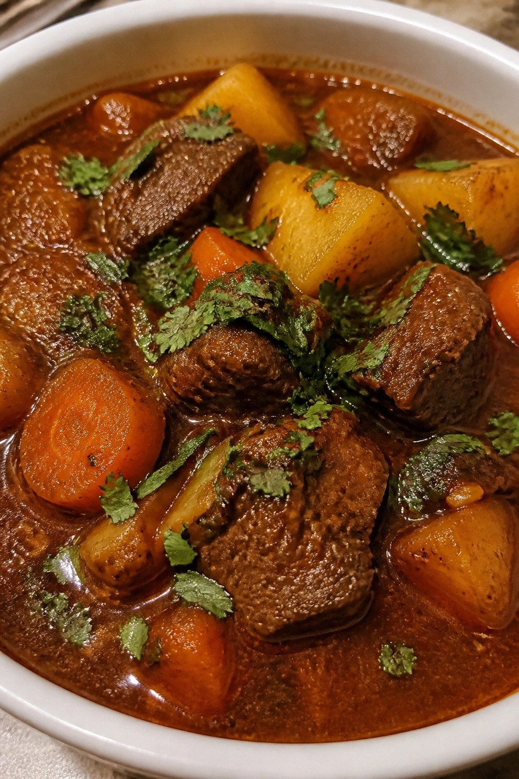 Spicy Chipotle Beef Stew with Potatoes and Carrots