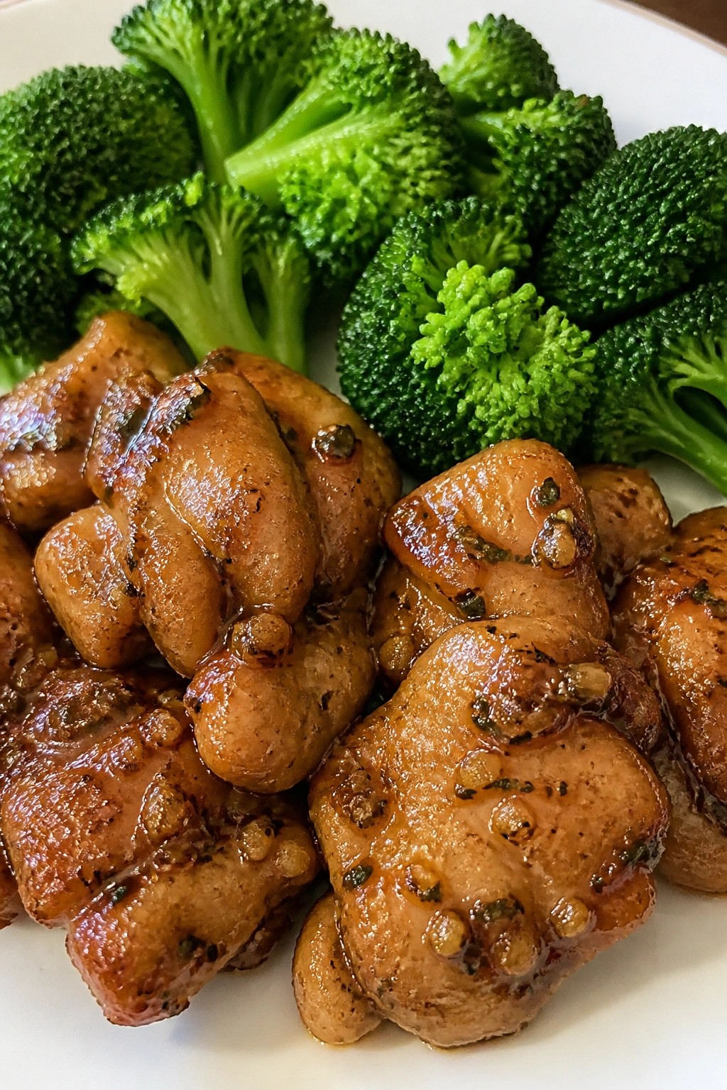 Honey Garlic Chicken Thighs with Steamed Broccoli