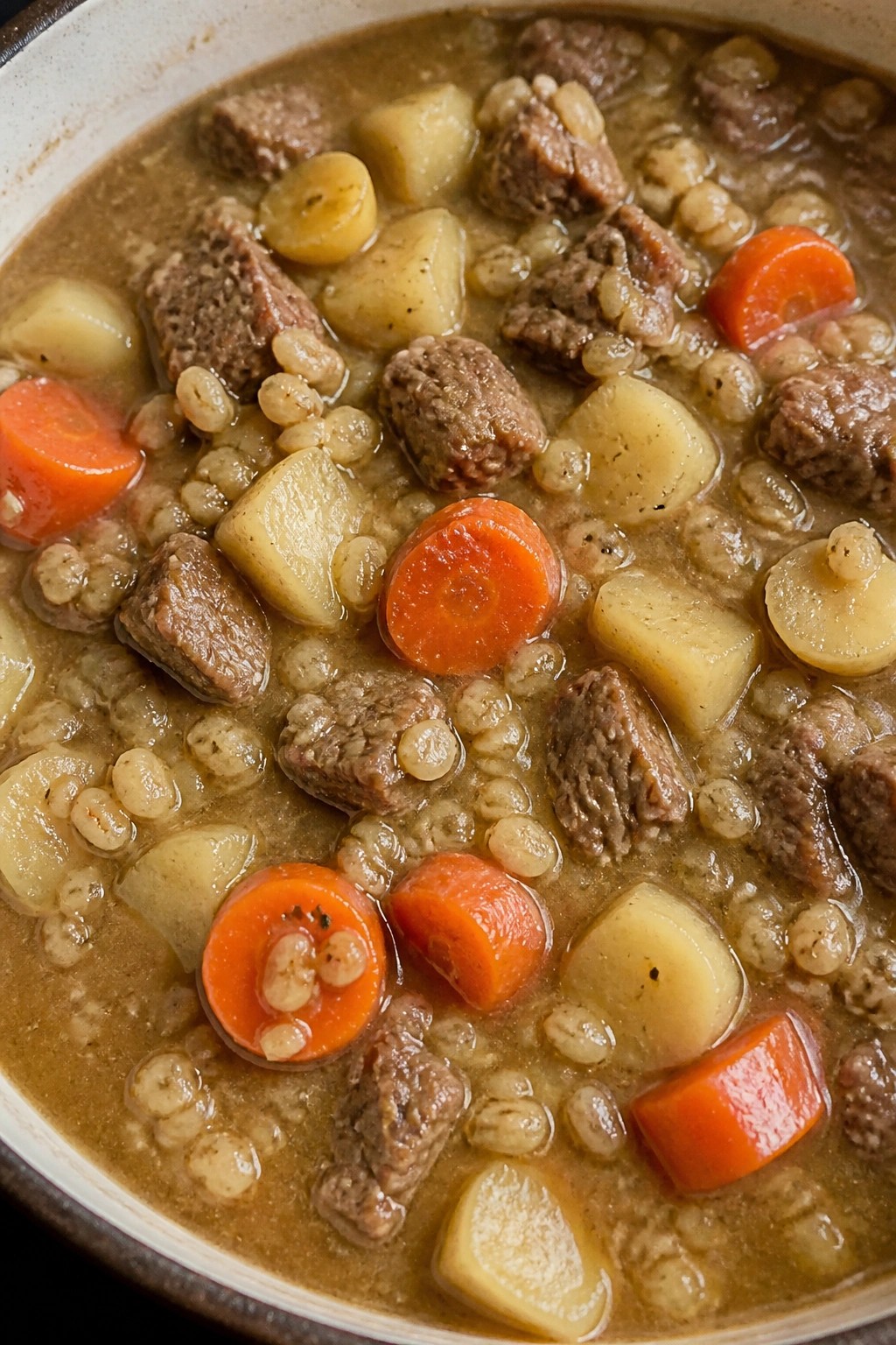 Beef Barley Soup with Root Vegetables
