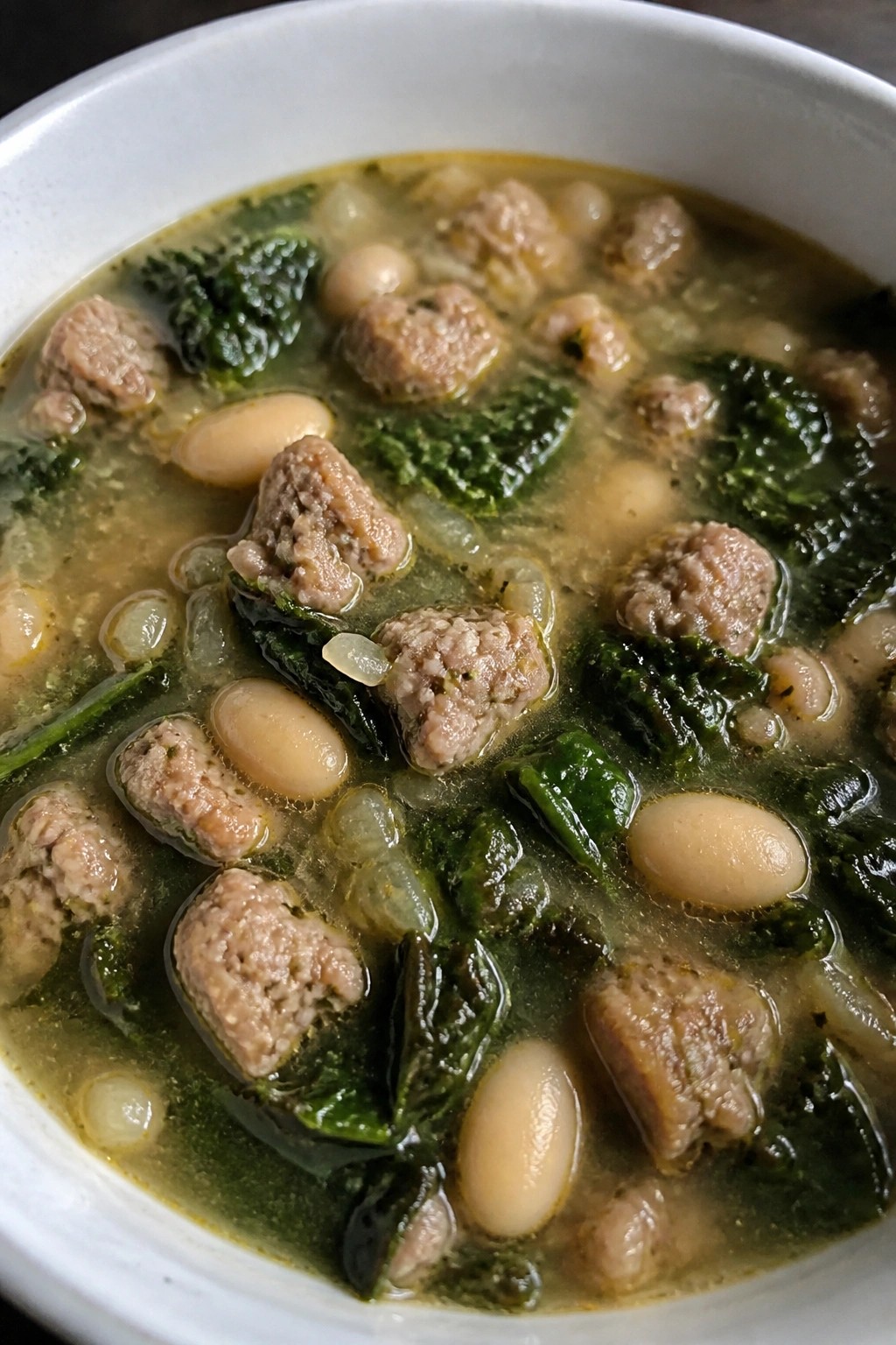 Italian Sausage Kale and White Bean Soup