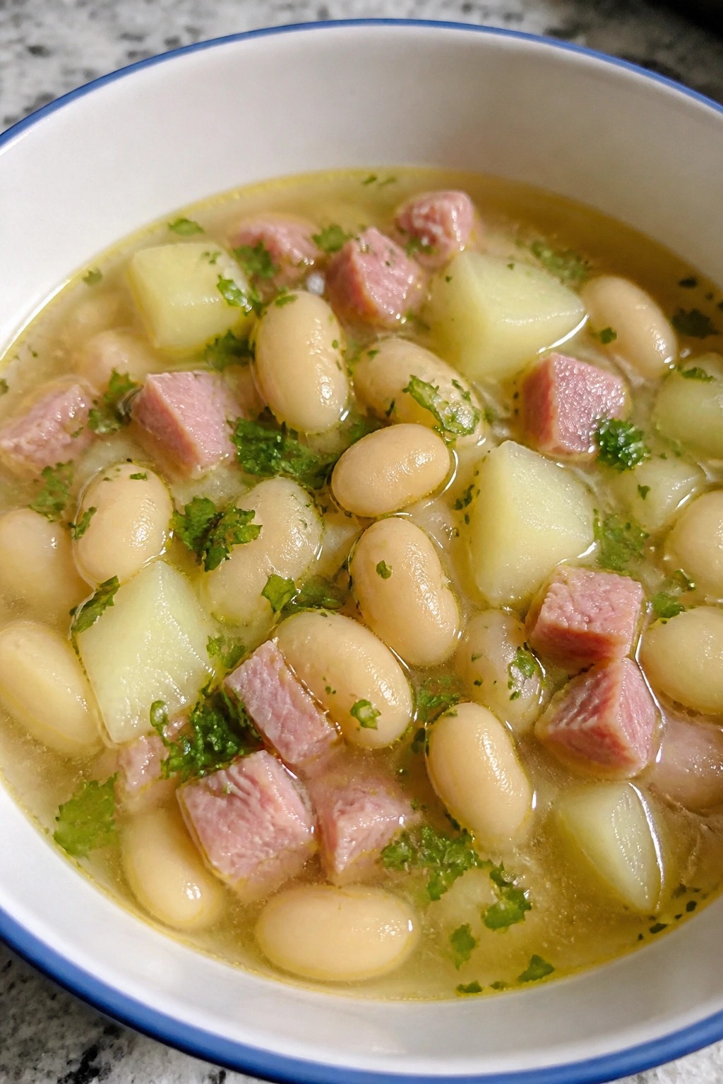 Potato and Butter Bean Ham Soup with Parsley