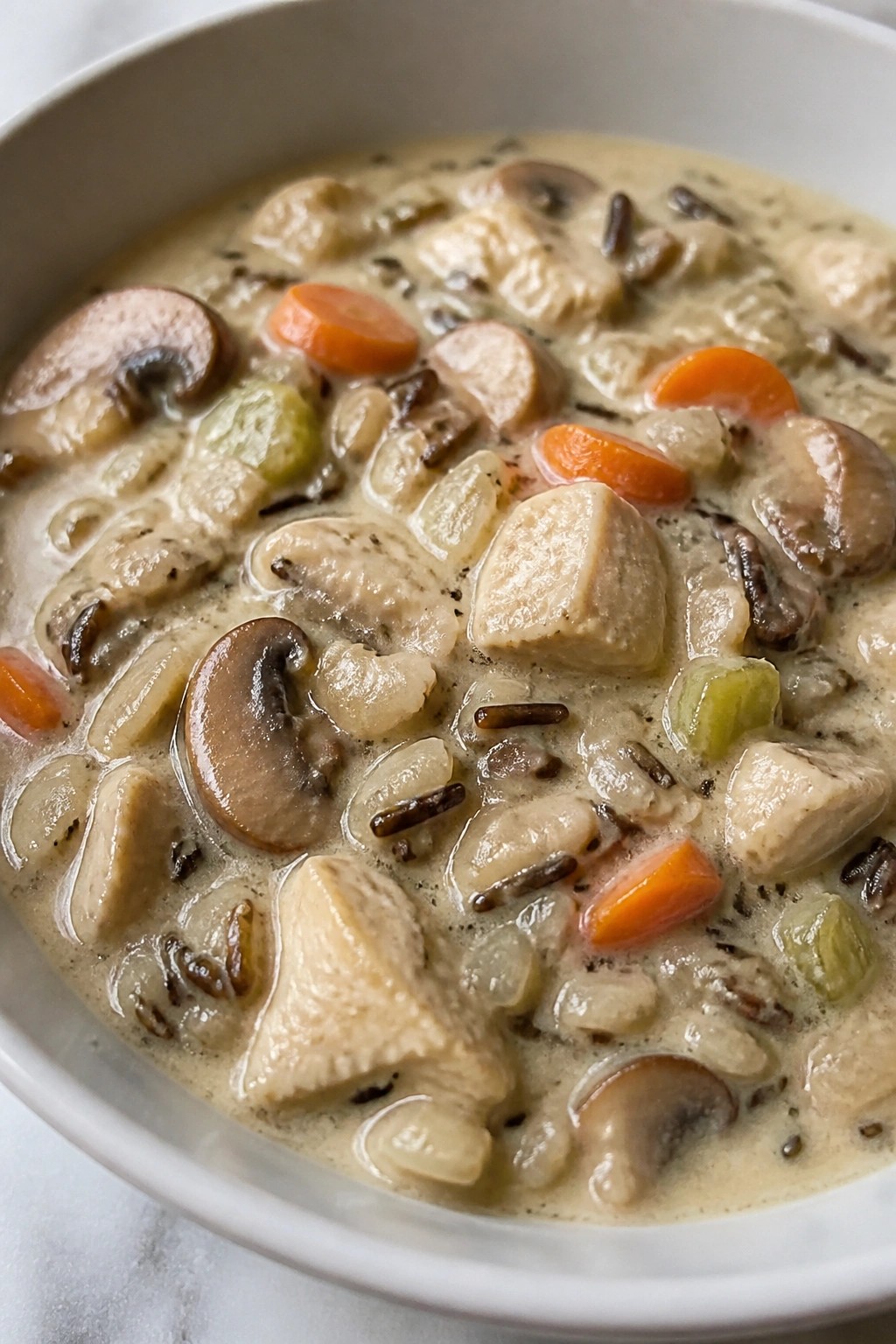 Creamy Chicken Wild Rice and Mushroom Stew