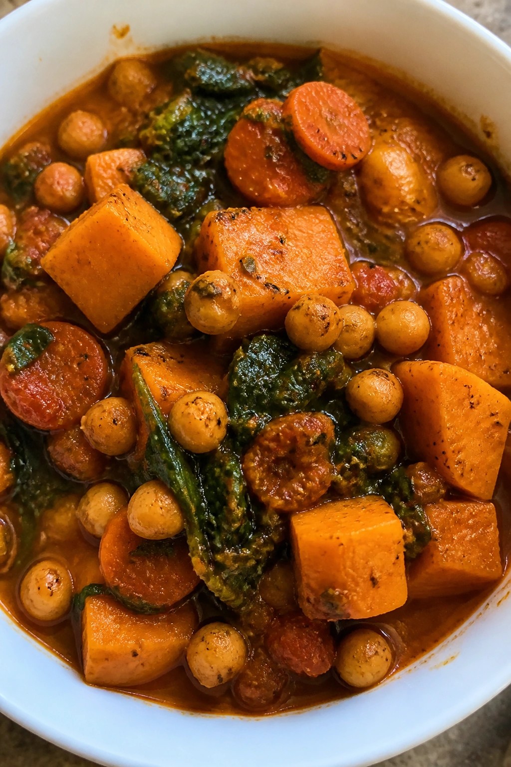 Spiced Moroccan Chickpea Sweet Potato Stew