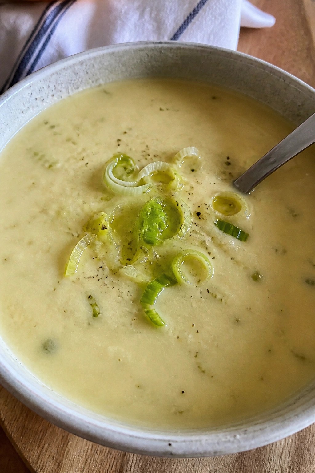 Creamy Slow Cooker Leek and Potato Soup with Parmesan