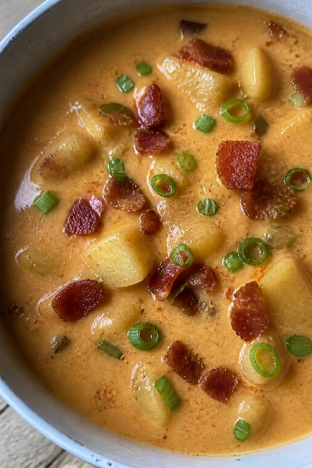 Slow Cooker Beer Cheese Potato Soup with Smoked Paprika