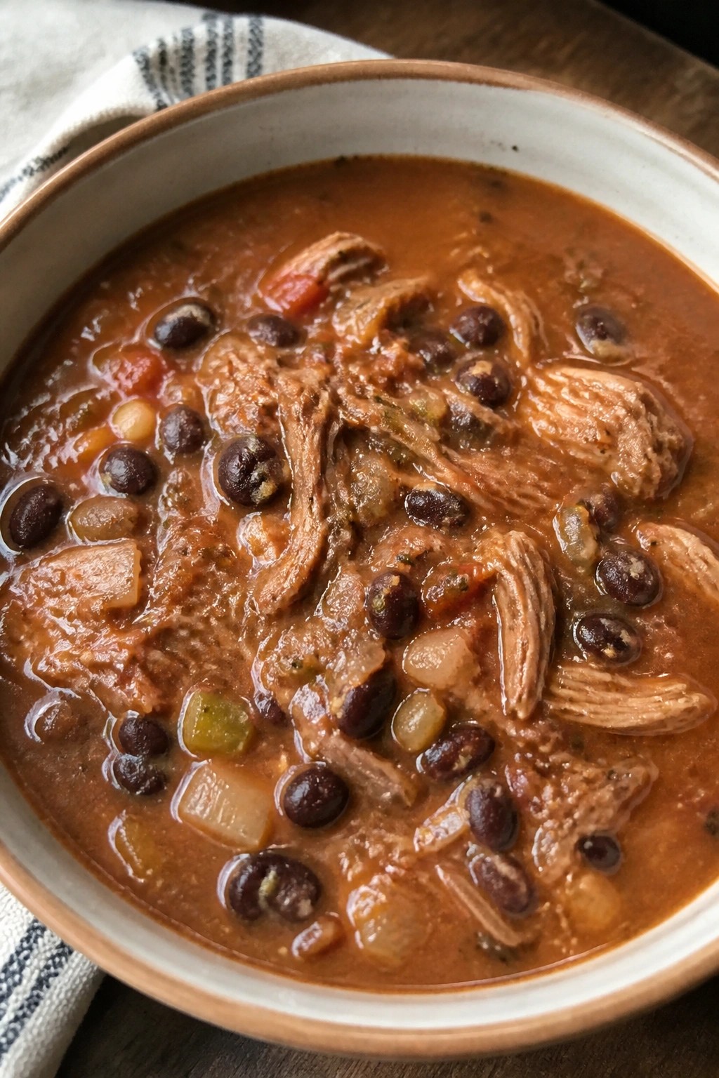 Mexican Shredded Beef and Black Bean Soup
