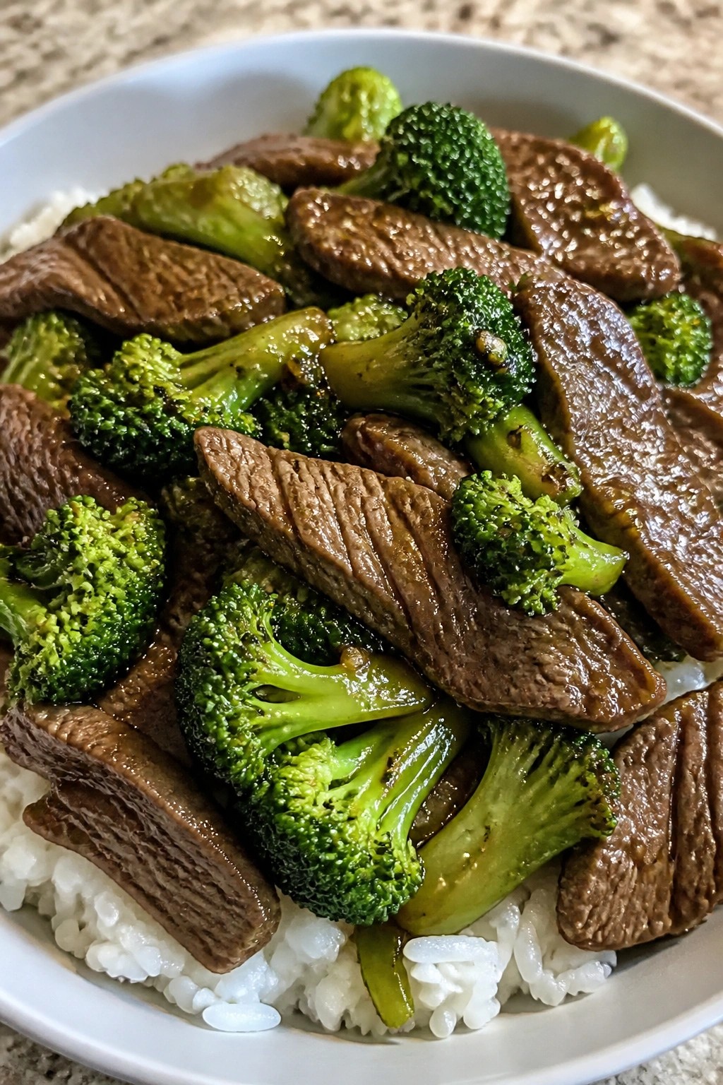 Beef and Broccoli Stir-Fry over Steamed Rice