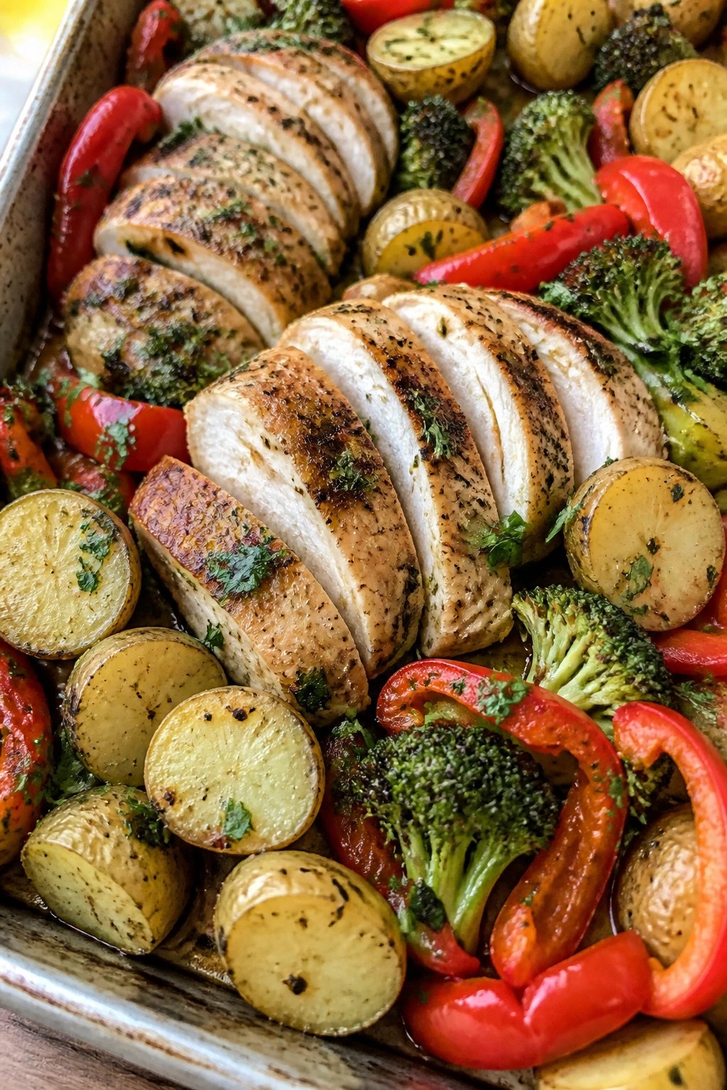 One-Pan Lemon Garlic Chicken with Roasted Vegetables