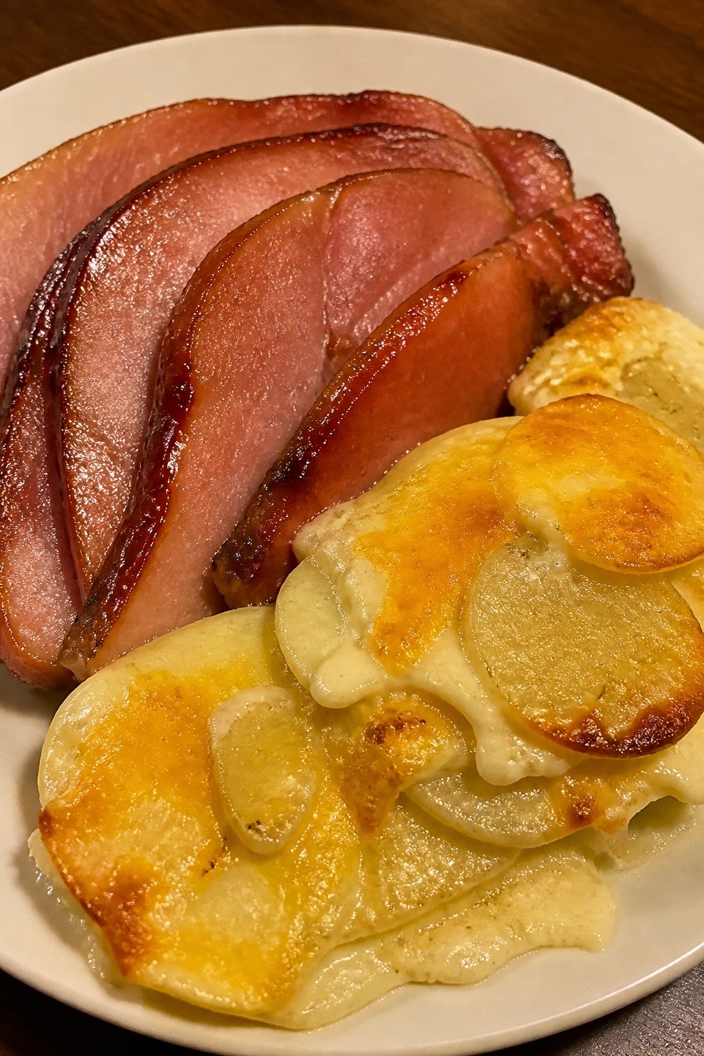 Brown Sugar Glazed Ham with Scalloped Potatoes