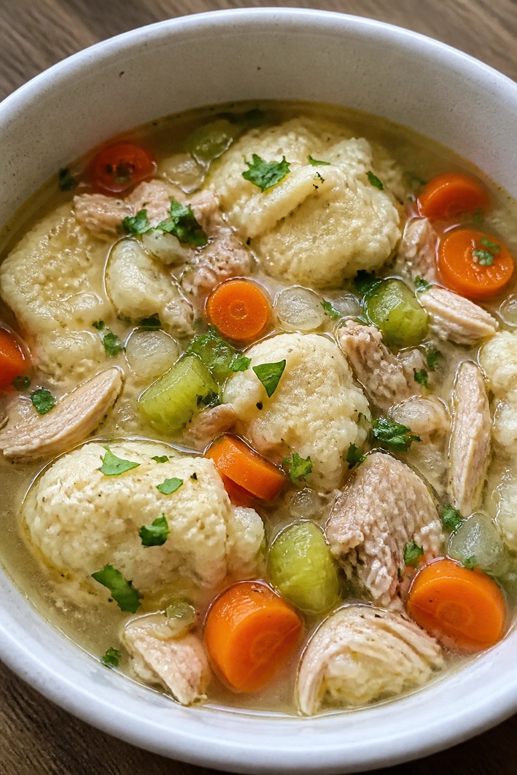 Chicken and Dumplings in Rich Homestyle Broth