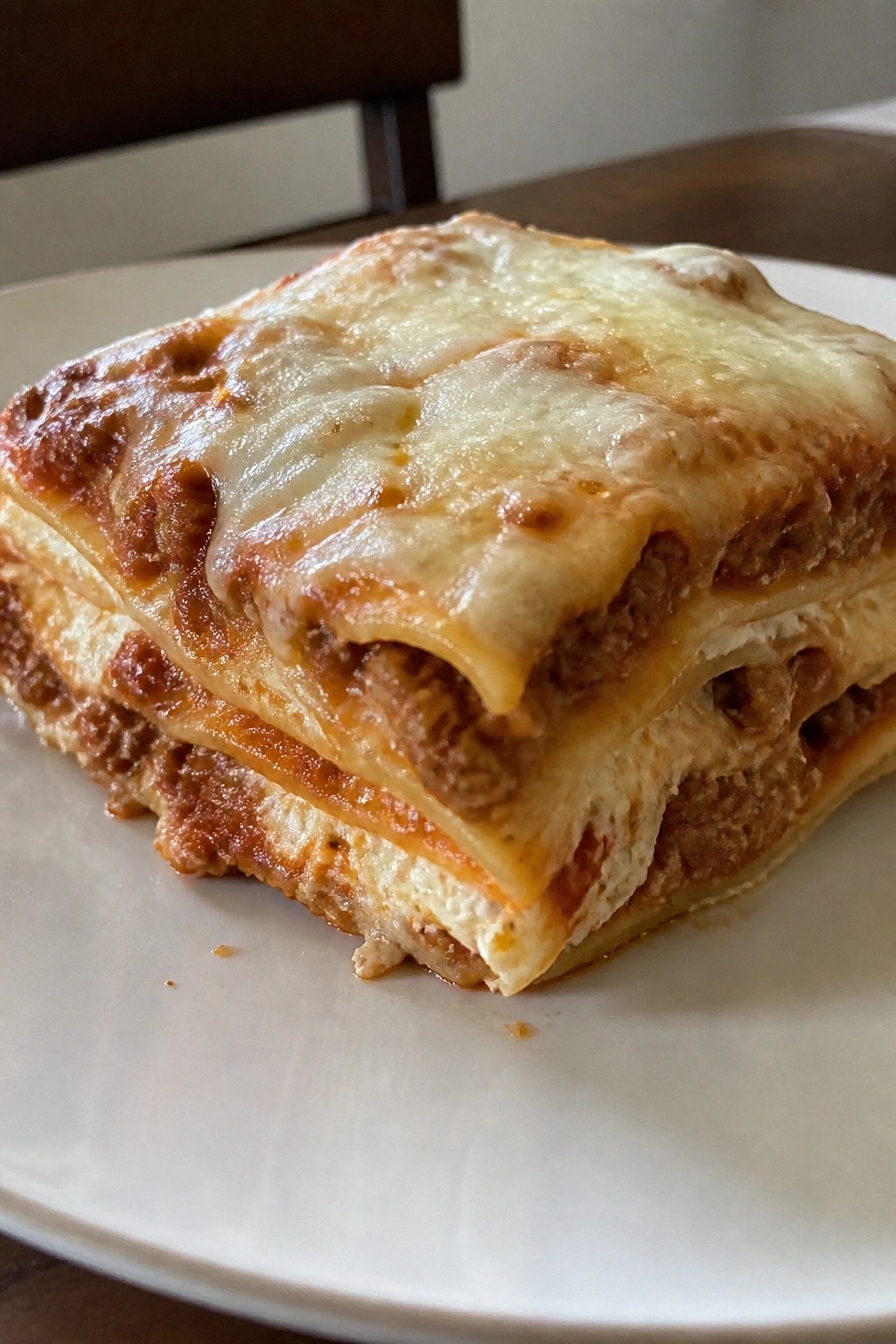 Layered Lasagna with Meat Sauce and Ricotta