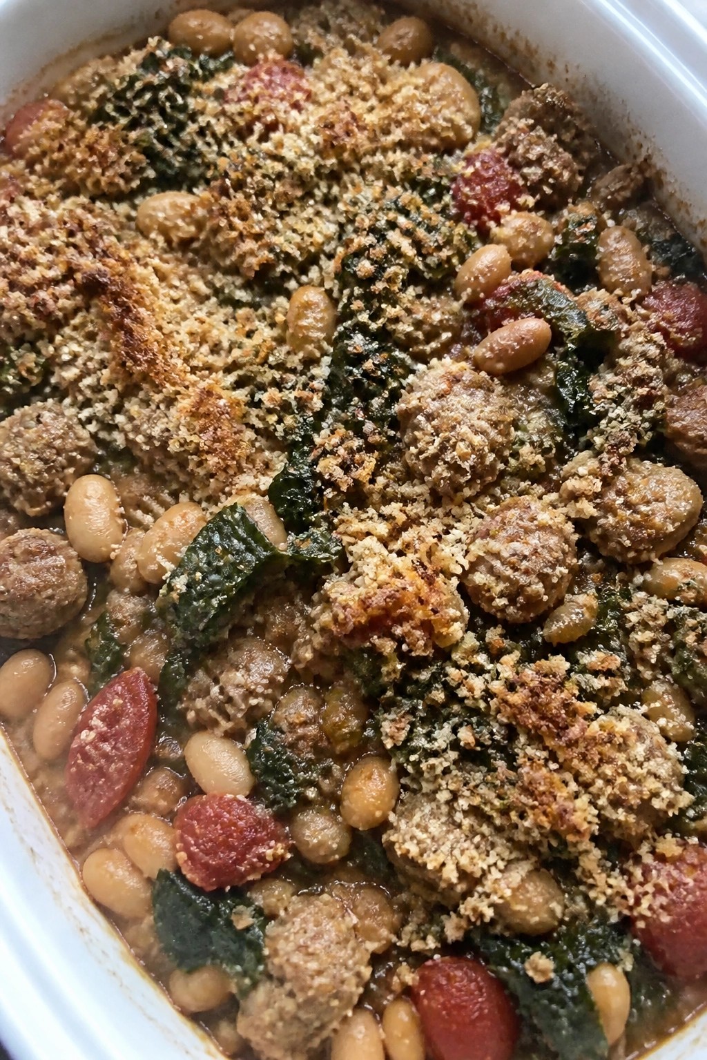 Sausage, Kale, and White Bean Cassoulet