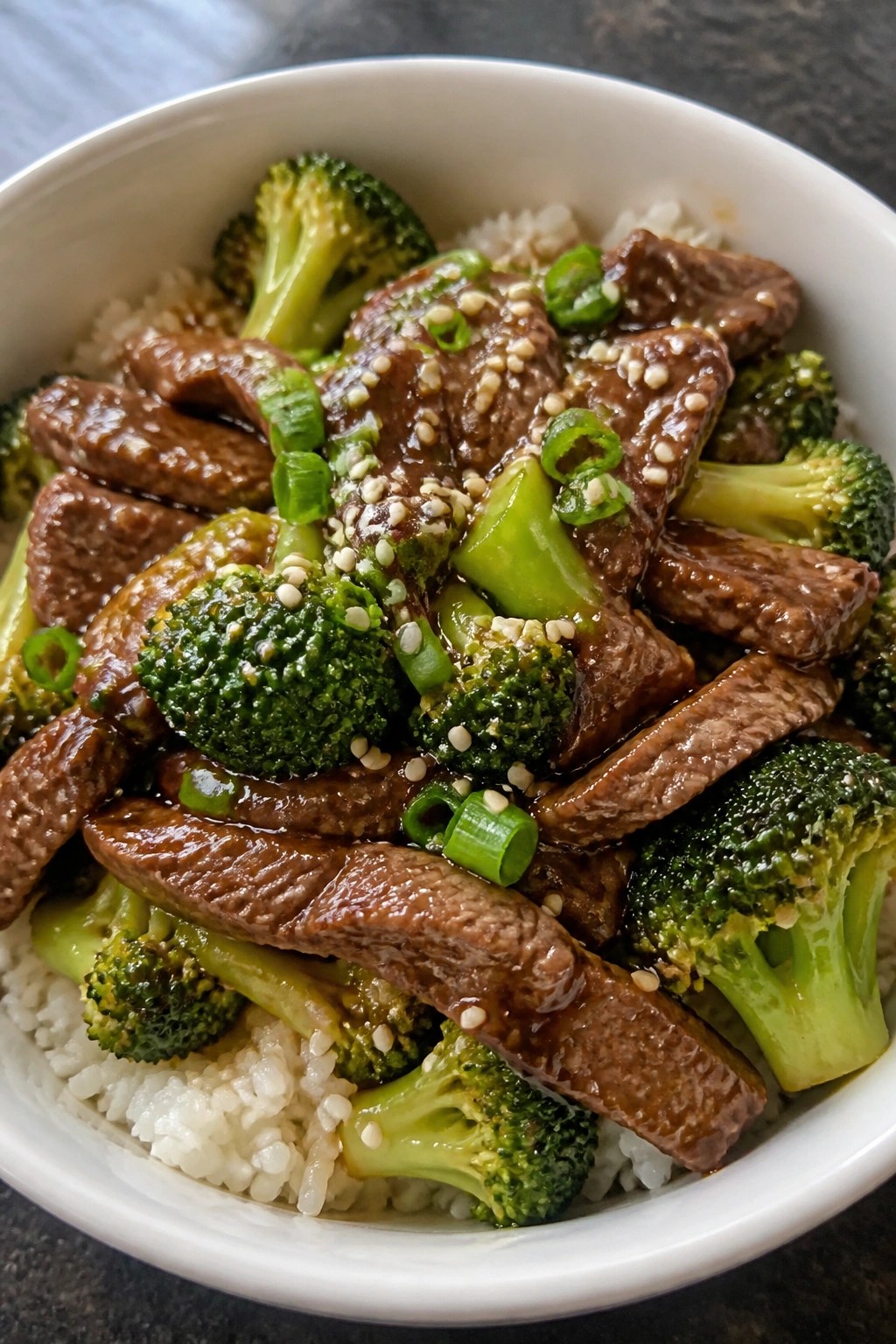 Slow Cooker Mongolian Beef and Broccoli Rice Bowls