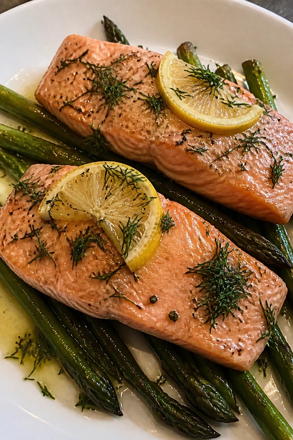Slow Cooker Lemon Dill Salmon with Asparagus