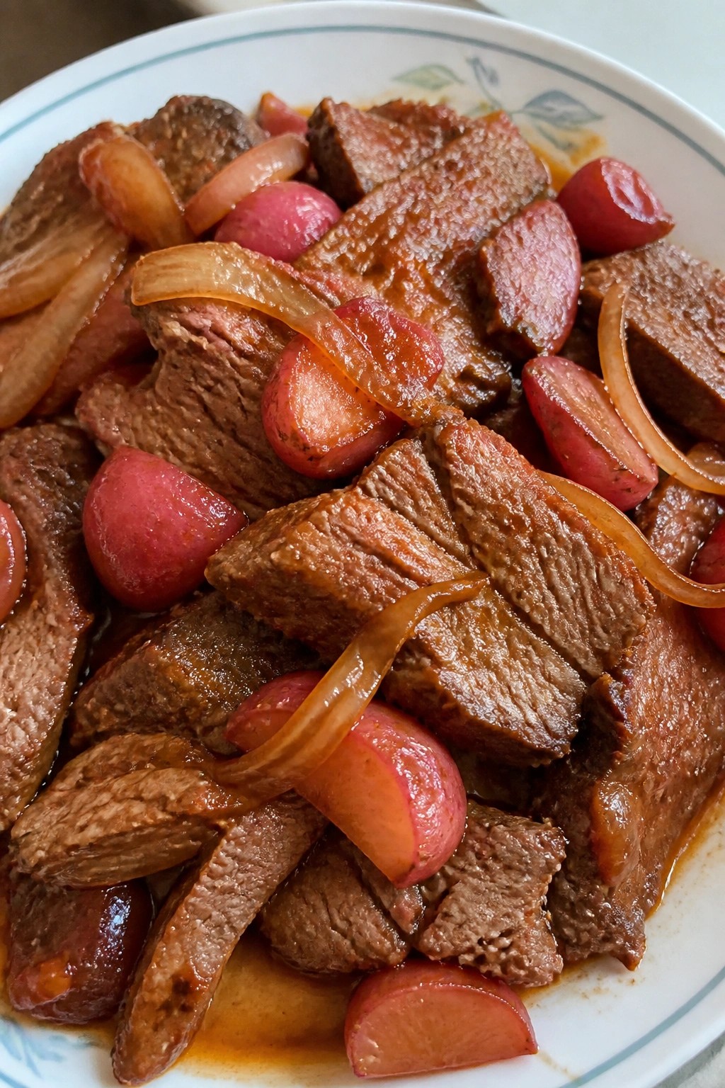 Slow Cooker Smoky Beef Brisket with Radishes and Onions
