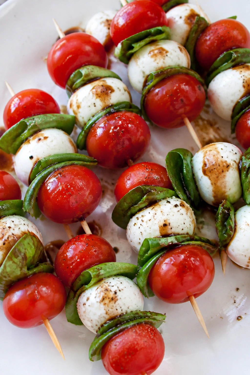 Caprese Salad Skewers with Fresh Basil and Balsamic