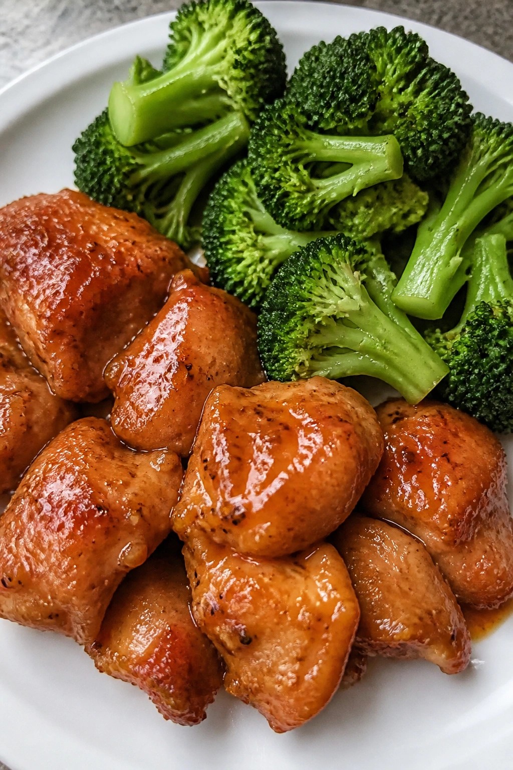Honey Sriracha Chicken Thighs with Steamed Broccoli