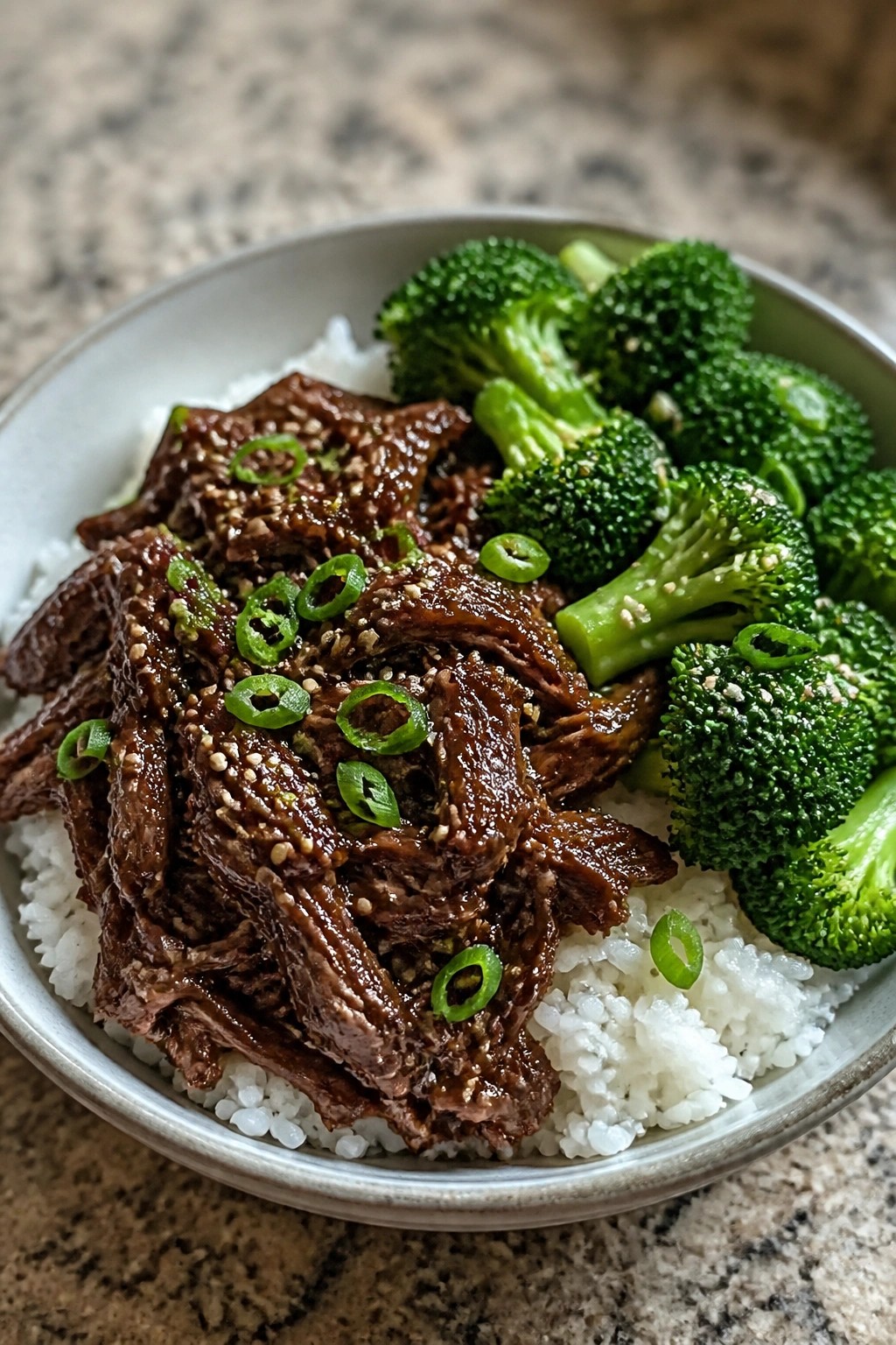 Slow Cooker Korean Beef Bowls with Broccoli and Rice