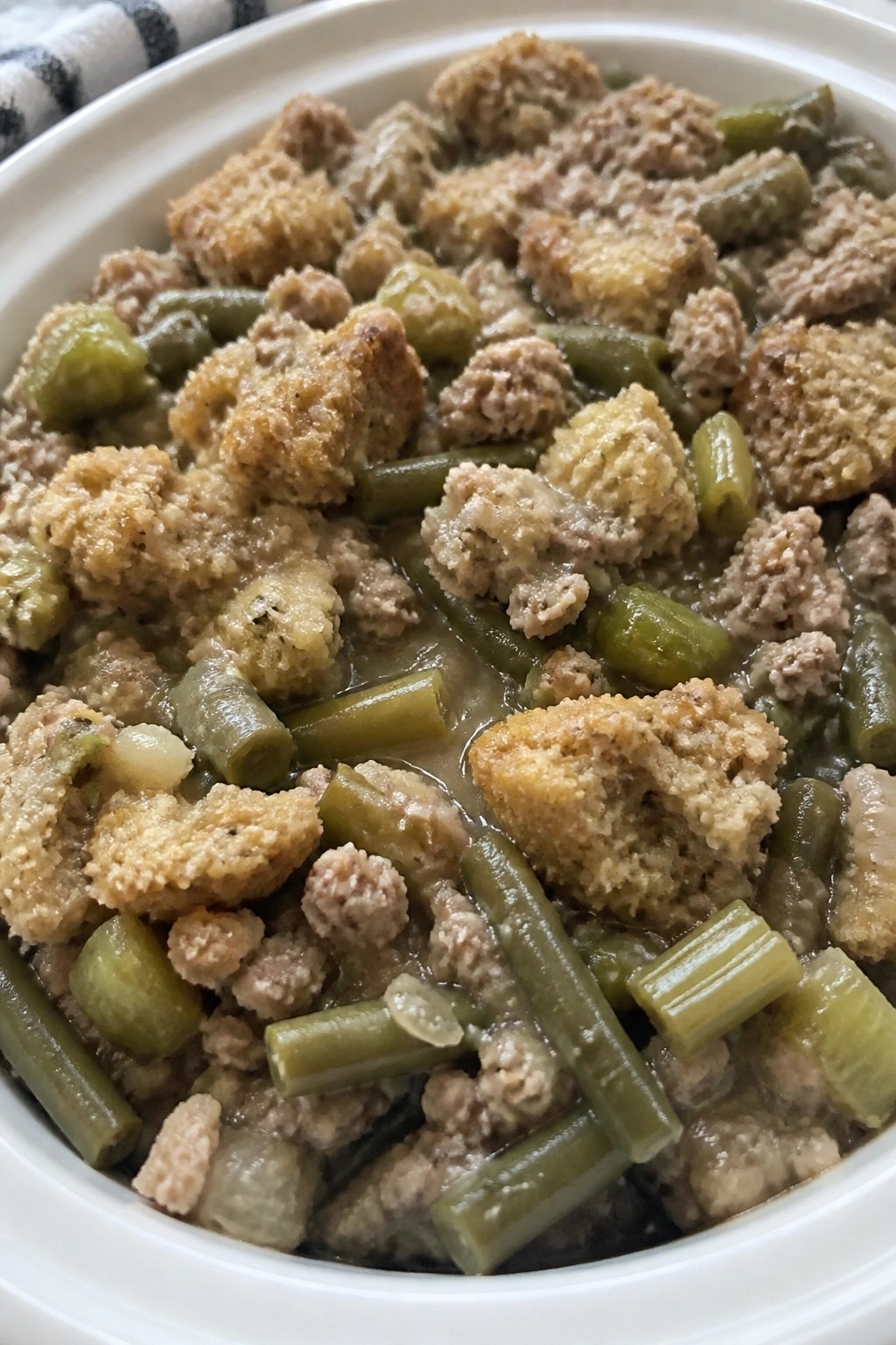 Slow Cooker Turkey, Stuffing, and Green Bean Casserole