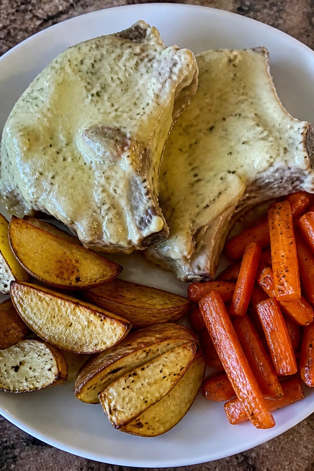 Ranch-Style Pork Chops with Roasted Vegetables